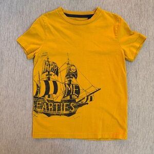 Mini Boden boys pirate ship screen print tee